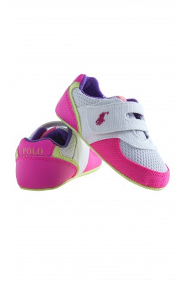 White-and-pink baby shoes, Ralph Lauren