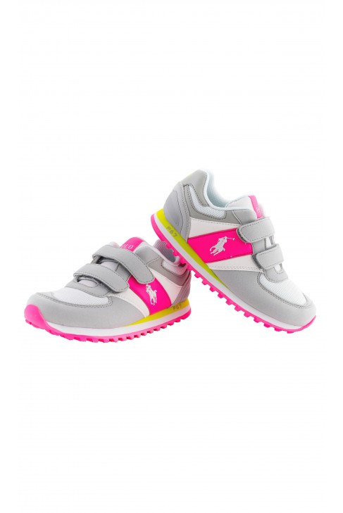 Grey-and-pink girls sports shoes, Polo Ralph Lauren