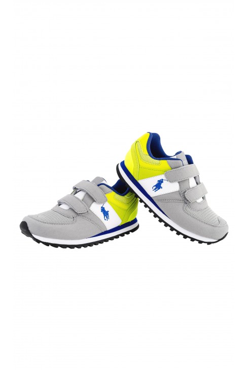 Boys grey-and-green sports shoes with velcros, Polo Ralph Lauren
