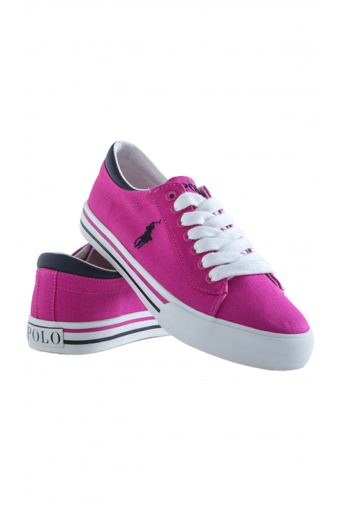 Pink laced plimsoll shoes, Polo Ralph Lauren