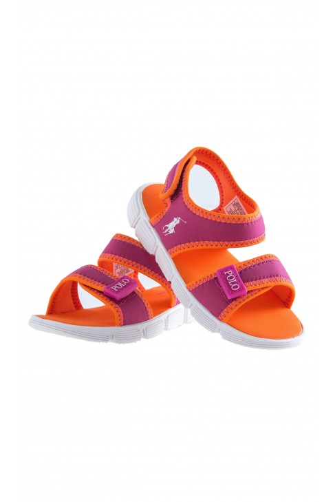 Orange Velcro-fastened sandals, Polo Ralph Lauren
