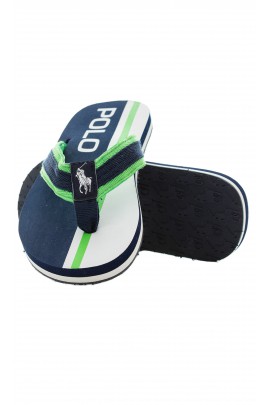 Navy blue-and-green flip-flops, Polo Ralph Lauren 