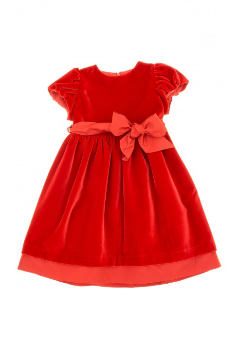 Velour, short-sleeved dress - red, Mariella Ferrari