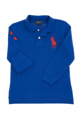 Sapphire, long-sleeved boy’s polo shirt, Polo Ralph Lauren