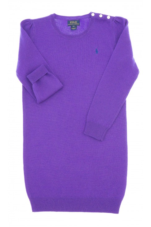 Violet, long-sleeved, wool dress, Polo Ralph Lauren
