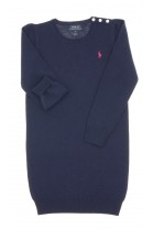 Navy blue, long-sleeved, wool dress, Polo Ralph Lauren