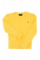 Yellow sweater, plait weave, Polo Ralph Lauren