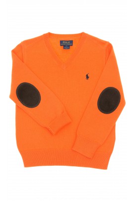 Orange boys sweater, V-letter neckline, Polo Ralph Lauren