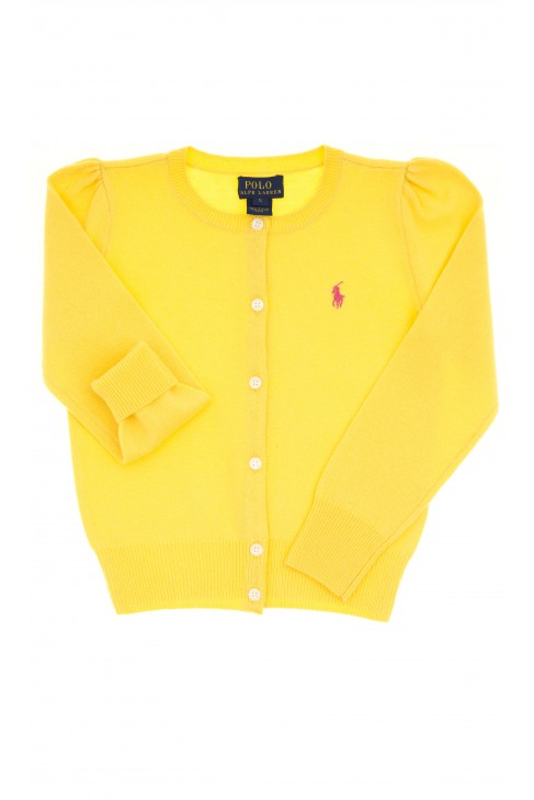 Yellow girls cardigan with buttons in the front, Polo Ralph Lauren