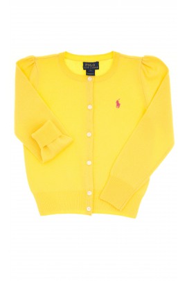 Yellow girls cardigan with buttons in the front, Polo Ralph Lauren