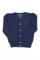 Navy blue girls cardigan with buttons in the front, Polo Ralph Lauren