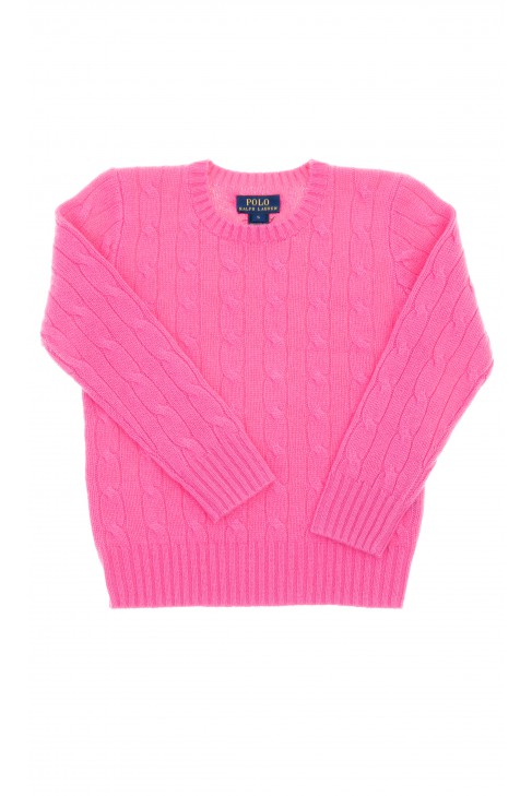 Pink sweater, round neckline, Polo Ralph Lauren