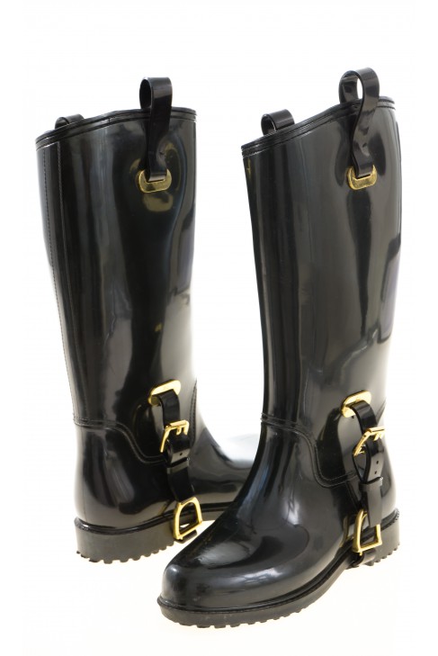 Black lined rubber boots, Polo Ralph Lauren