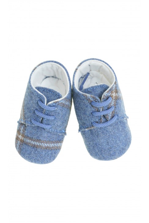 Baby shoes navy blue-and-grey checker, Colorichiari