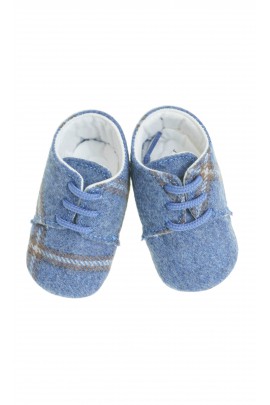 Baby shoes navy blue-and-grey checker, Colorichiari
