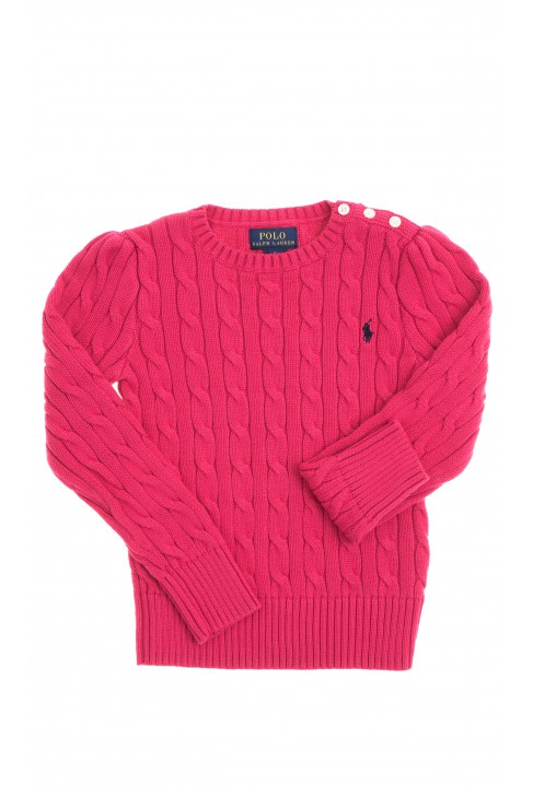 Dark pink sweater plait weave, Polo Ralph Lauren