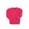 Ciemno różowy sweter, ścieg warkoczowy, Polo Ralph Lauren