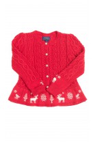 Red patterned sweater with a frill, Polo Ralph Lauren