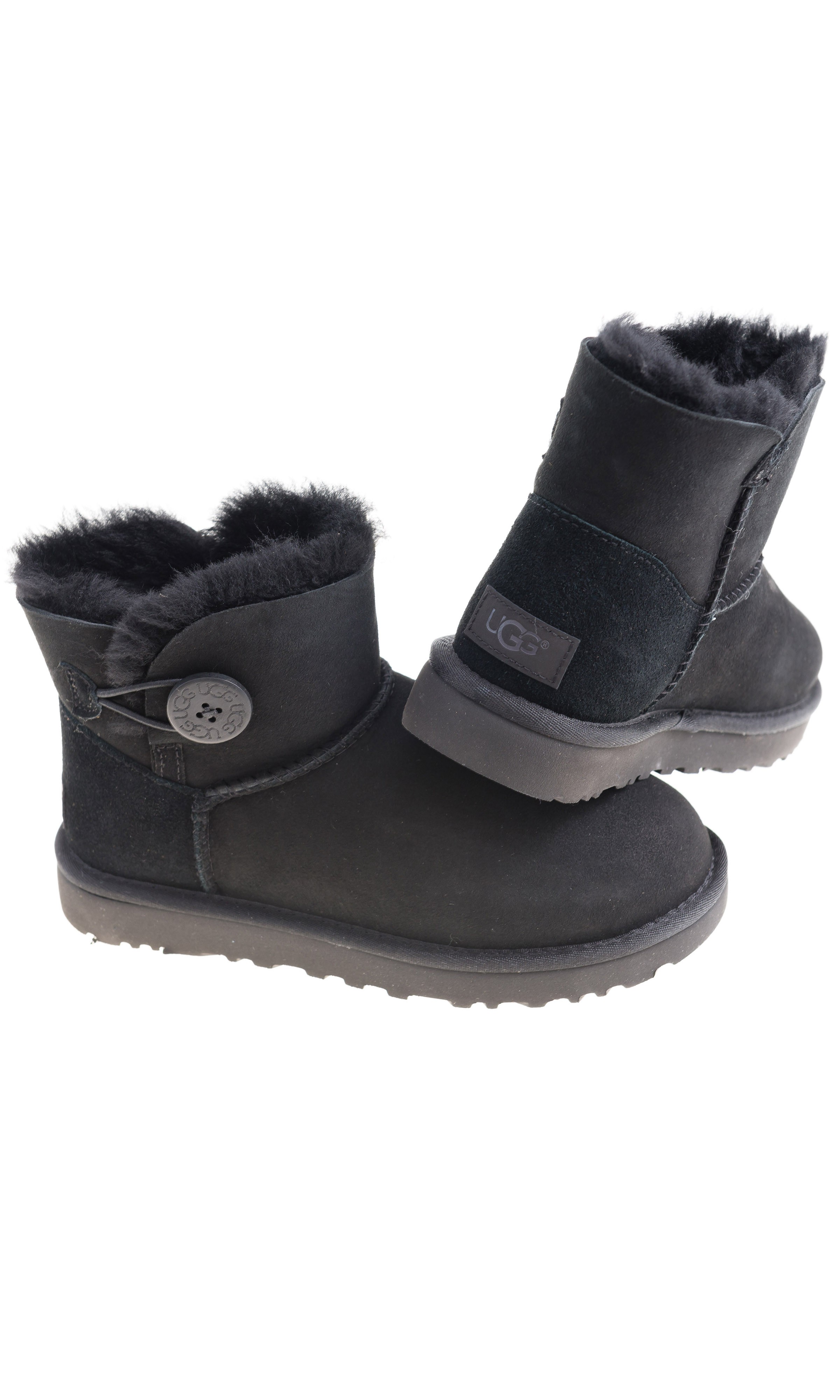 black ugg boots with buttons