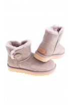 Light grey-brown boots fastened with a button on the side, UGG