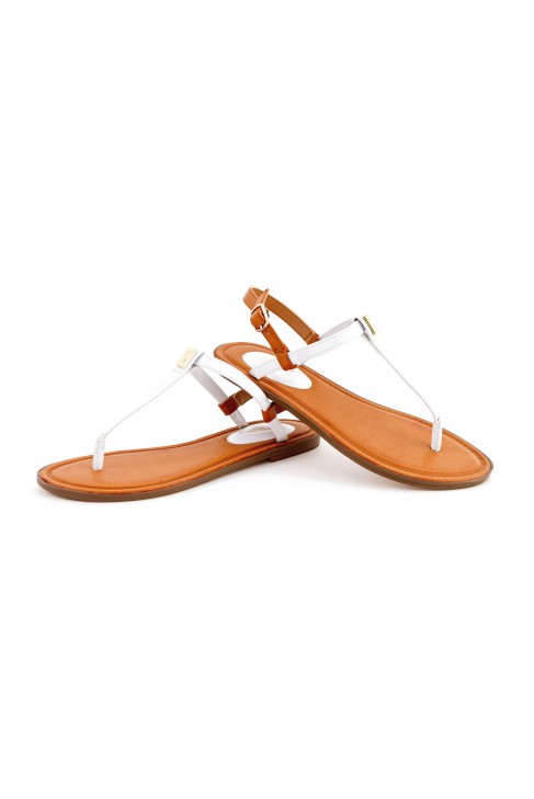 White leather flip-flops, Polo Ralph Lauren
