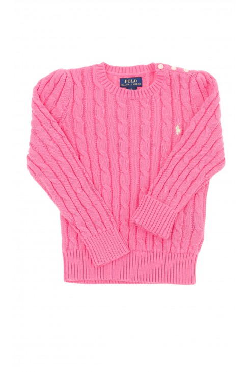 Pink braid weave sweater, Polo Ralph Lauren