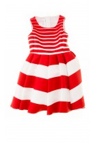 Dress with red-and-white wide stripes, Colorichiari