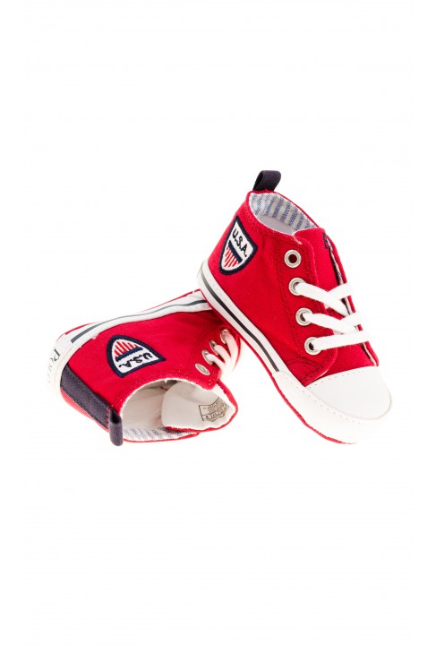 Red baby sneakers, Polo Ralph Lauren