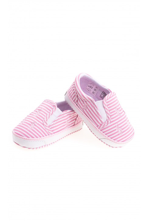 Pink-and-white baby shoes, Polo Ralph Lauren