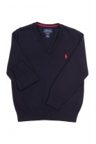 Navy blue V-neck sweater, Polo Ralph Lauren