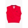 Czerwony sweter w serek, Polo Ralph Lauren
