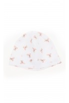 White baby cap with pink teddy bears, Polo Ralph Lauren