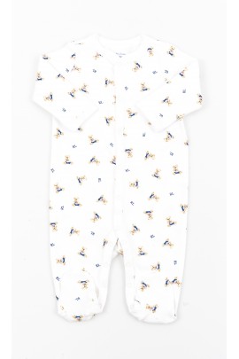 White baby sleepers with blue teddy bears, Polo Ralph Lauren
