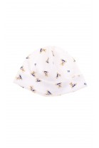 White baby cap with navy blue teddy bears, Polo Ralph Lauren