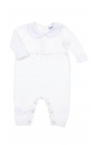 White baby playsuit with uncovered feet, Polo Ralph Lauren