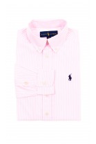 Boy shirt in white-and-pink vertical stripes, Polo Ralph Lauren