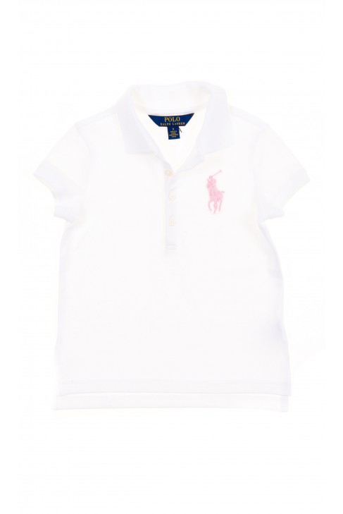 black polo shirt with pink horse