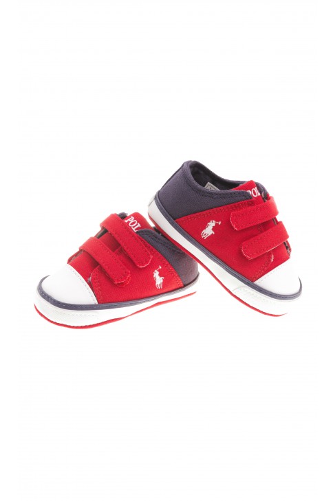 Red and navy blue baby plimsolls, Polo Ralph Lauren