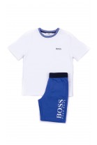 Summer pyjamas: white t-shirt + navy blue shorts, Hugo Boss