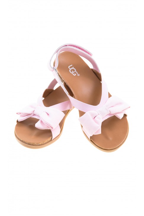 Pink girl sandals with velcro at the heel, UGG