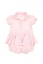 Pink girl rompers with frill, Polo Ralph Lauren