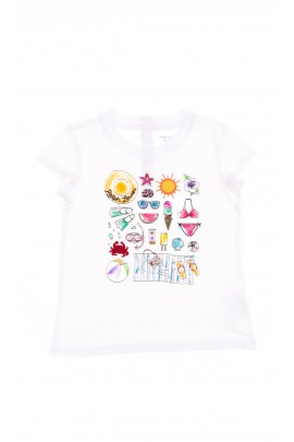 White girl t-shirt with colourful designs at the front, Polo Ralph Lauren