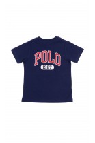 Navy blue t-shirt with large red inscription POLO, Polo Ralph Lauren