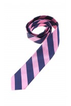 Boys tie with navy blue and pink diagonal stripes, Polo Ralph Lauren