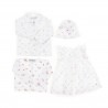 Biały sweterek niemowlęcy dla dziewczynki w kwiatki, Tartine et Chocolat