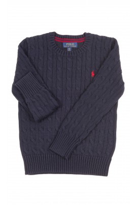 Navy blue sweater plait weave with round neck, Polo Ralph Lauren