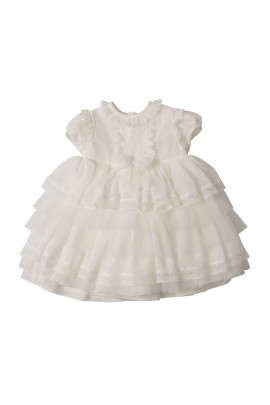 Milk-white dress for baptism short sleeved, Aletta