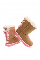 Light-brown boots with 2 pink bows, UGG