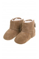 Brown baby shoes with velcro at the back and on the side, UGG