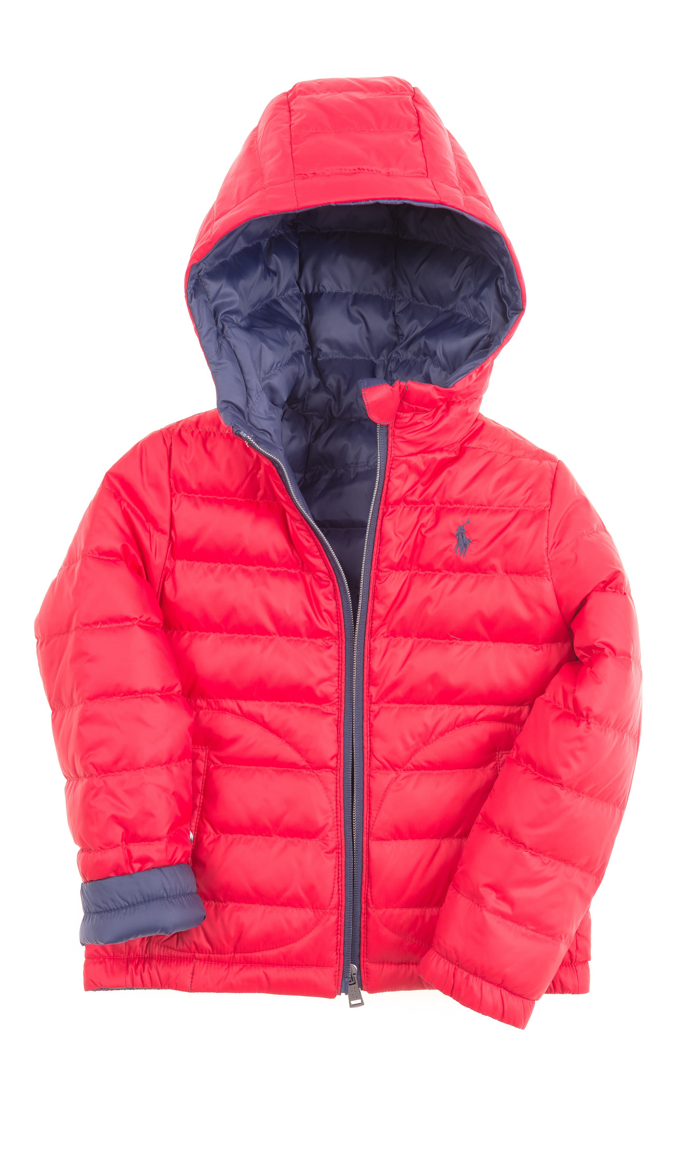 Double-sided red-and-navy-blue hooded jacket, Polo Ralph Lauren ...